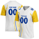 Custom Team Design White & Yellow Colors Design Sports Football Jersey