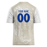 Custom Team Design Cream & White Colors Design Sports Football Jersey FT00LAR030502