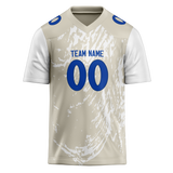 Custom Team Design Cream & White Colors Design Sports Football Jersey FT00LAR030502