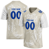 Custom Team Design Cream & White Colors Design Sports Football Jersey