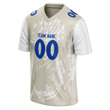 Custom Team Design Cream & White Colors Design Sports Football Jersey FT00LAR030502