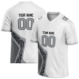 Custom Team Design White & Gray Colors Design Sports Football Jersey