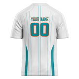 Custom Team Design White & Teal Colors Design Sports Football Jersey FT00MD010217