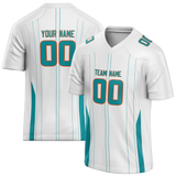 Custom Team Design White & Teal Colors Design Sports Football Jersey