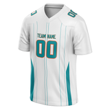 Custom Team Design White & Teal Colors Design Sports Football Jersey FT00MD010217