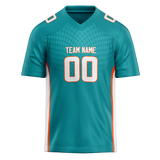 Custom Team Design Teal & White Colors Design Sports Football Jersey FT00MD021702