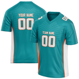 Custom Team Design Teal & White Colors Design Sports Football Jersey