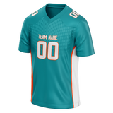 Custom Team Design Teal & White Colors Design Sports Football Jersey FT00MD021702