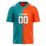 Custom Team Design Teal & Orange Colors Design Sports Football Jersey FT00MD041710