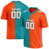 Custom Team Design Teal & Orange Colors Design Sports Football Jersey