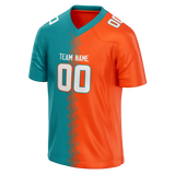 Custom Team Design Teal & Orange Colors Design Sports Football Jersey FT00MD041710