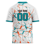 Custom Team Design White & Teal Colors Design Sports Football Jersey FT00MD060217