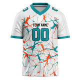 Custom Team Design White & Teal Colors Design Sports Football Jersey FT00MD060217