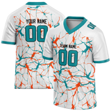 Custom Team Design White & Teal Colors Design Sports Football Jersey FT00MD060217