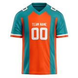 Custom Team Design Teal & Orange Colors Design Sports Football Jersey FT00MD071710