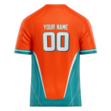 Custom Team Design Orange & Teal Colors Design Sports Football Jersey FT00MD091017