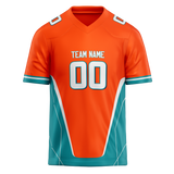 Custom Team Design Orange & Teal Colors Design Sports Football Jersey FT00MD091017