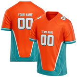 Custom Team Design Orange & Teal Colors Design Sports Football Jersey