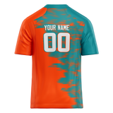 Custom Team Design Orange & Teal Colors Design Sports Football Jersey FT00MD101017