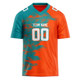 Custom Team Design Orange & Teal Colors Design Sports Football Jersey FT00MD101017