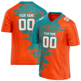 Custom Team Design Orange & Teal Colors Design Sports Football Jersey