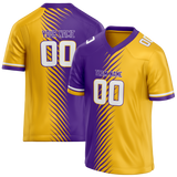 Custom Team Design Purple & Yellow Colors Design Sports Football Jersey FT00MV032312