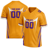 Custom Team Design Yellow & Purple Colors Design Sports Football Jersey