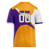 Custom Team Design Gold & Purple Colors Design Sports Football Jersey FT00MV091323