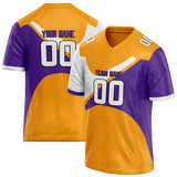 Custom Team Design Gold & Purple Colors Design Sports Football Jersey