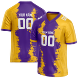 Custom Team Design Gold & Purple Colors Design Sports Football Jersey