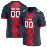 Custom Team Design Navy Blue & Red Colors Design Sports Football Jersey FT00NEP011809