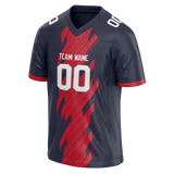 Custom Team Design Navy Blue & Red Colors Design Sports Football Jersey FT00NEP011809