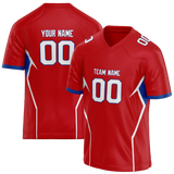 Custom Team Design Red & Blue Colors Design Sports Football Jersey