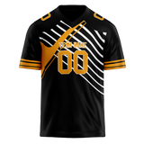 Custom Team Design Black & Light Orange Colors Design Sports Football Jersey FT00NEP030111