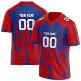 Custom Team Design Red & Royal Blue Colors Design Sports Football Jersey