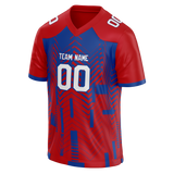 Custom Team Design Red & Royal Blue Colors Design Sports Football Jersey FT00NEP060919