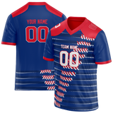 Custom Team Design Royal Blue & Red Colors Design Sports Football Jersey