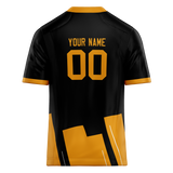 Custom Team Design Black & Light Orange Colors Design Sports Football Jersey FT00NEP090111
