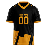 Custom Team Design Black & Light Orange Colors Design Sports Football Jersey FT00NEP090111