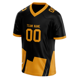 Custom Team Design Black & Light Orange Colors Design Sports Football Jersey FT00NEP090111