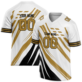 Custom Team Design White & Gold Colors Design Sports Football Jersey FT00NOS030213