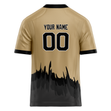 Custom Team Design Cream & Black Colors Design Sports Football Jersey FT00NOS080501