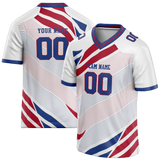 Custom Team Design White & Royal Blue Colors Design Sports Football Jersey