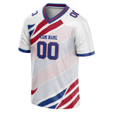 Custom Team Design White & Royal Blue Colors Design Sports Football Jersey FT00NYG090219