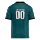 Custom Team Design Dark Aqua & White Colors Design Sports Football Jersey FT00PE011602