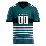 Custom Team Design Dark Aqua & White Colors Design Sports Football Jersey FT00PE011602