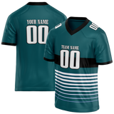 Custom Team Design Dark Aqua & White Colors Design Sports Football Jersey