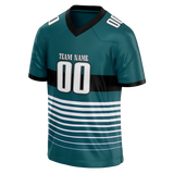 Custom Team Design Dark Aqua & White Colors Design Sports Football Jersey FT00PE011602