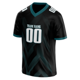 Custom Team Design Black & Dark Aqua Colors Design Sports Football Jersey FT00PE020116