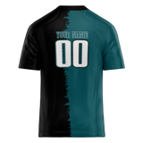 Custom Team Design White & Dark Aqua Colors Design Sports Football Jersey FT00PE040216